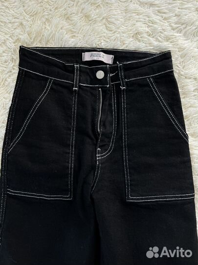 Черные женские джинсы карго feelz