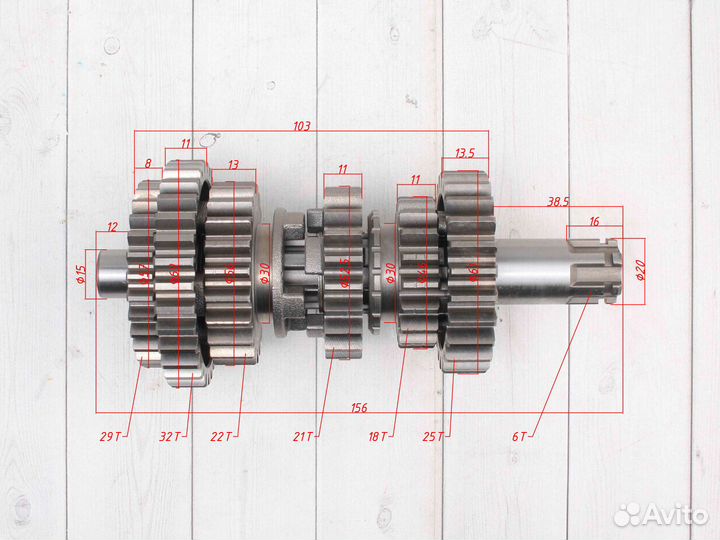 Комплект валов кпп в сборе двиг. ZS 174MN (CBS300)