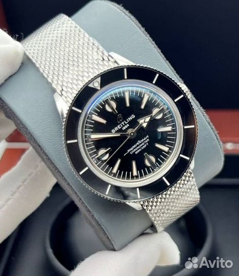 Breitling superocean steel black часы