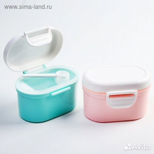 Контейнер для хранения детского питания, с ложкой