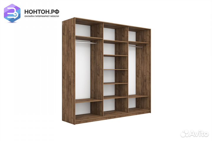 Шкаф-купе 3-х створчатый с зеркалом широкий Прайм