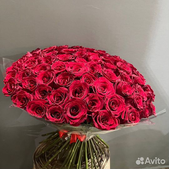 Доставка Цветов. Букет Розы Крупные 60см