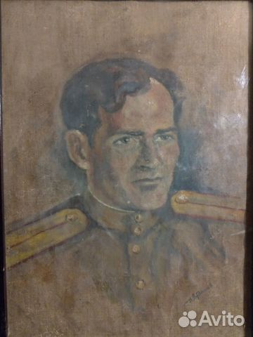 Старинный портрет масло/холст Подпись