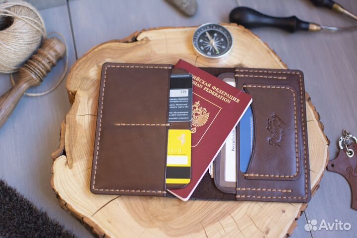 Обложка для автодокументов натуральная кожа