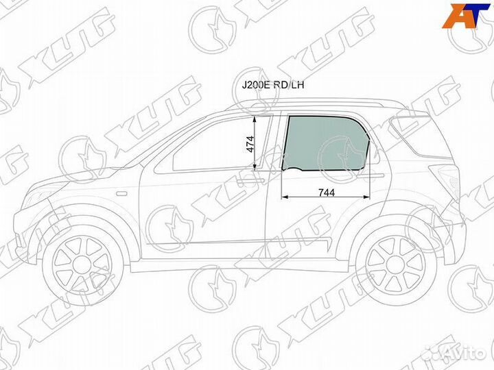Стекло двери задней левой Daihatsu Terios