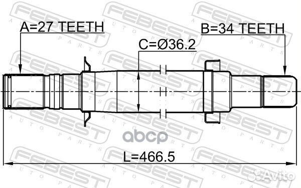 Полуось R febest 1012-caprh 1012-caprh Febest