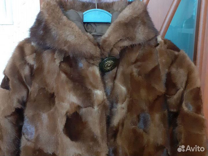 Шуба норковая с капюшоном
