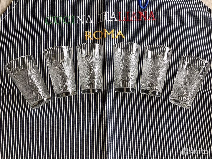 Хрустальные рюмки стопки 6 шт новые СССР