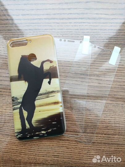 Защитный чехол и защитные стекла на honor 7A pro