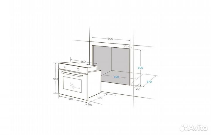 Встраиваемый духовой шкаф Midea MO 57103 X Новый