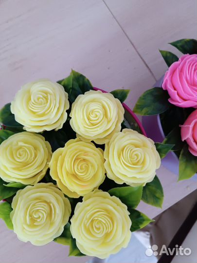 Букет роз из мыла