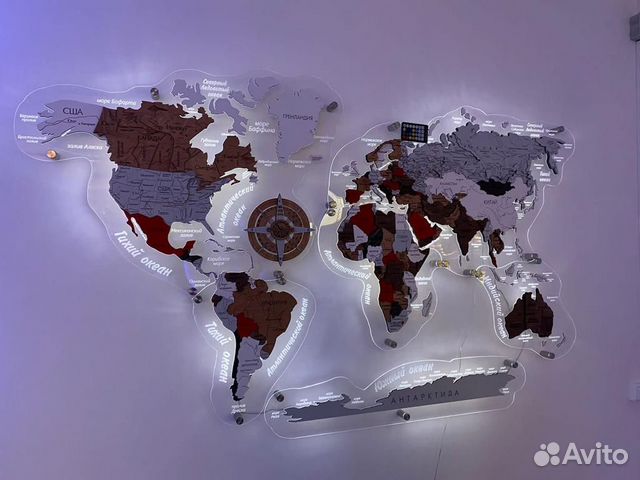 Карта мира с подсветкой