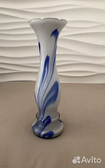 Ваза цветное стекло кобальт