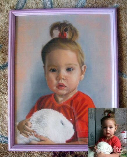 Цветной портрет пастелью