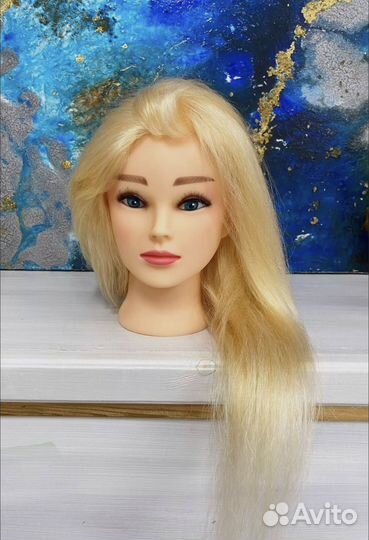 Манекен для причесок, натуральный блонд,55-60см