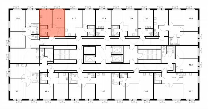 1-к. квартира, 33,4 м², 4/17 эт.