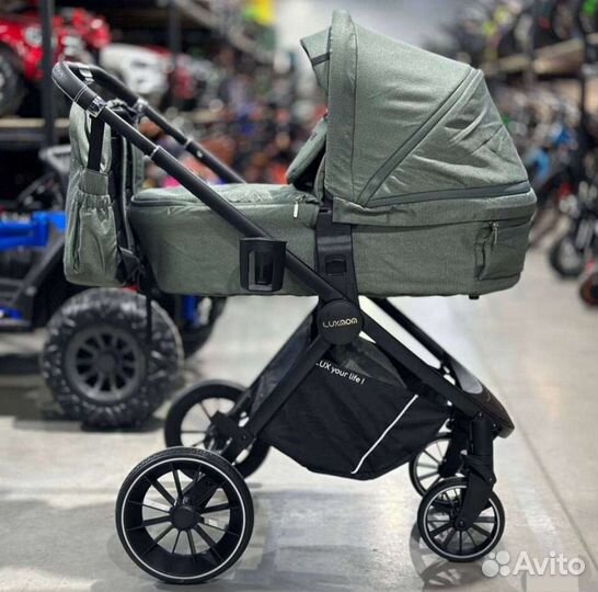 Коляска 3в1 Новая качество (зелёный)