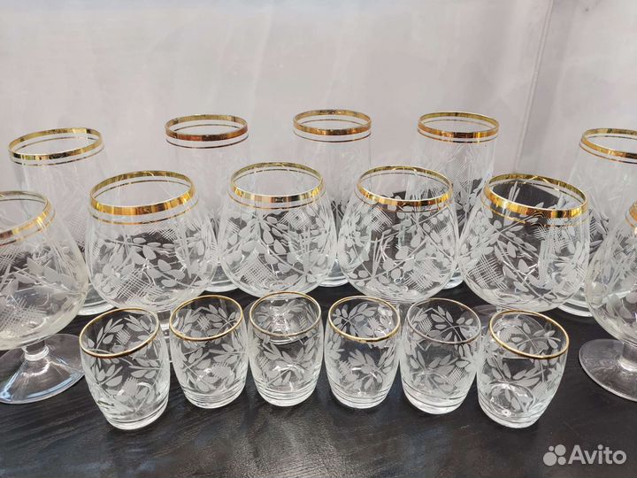 Набор бокалов Богемия (Bohemia) с позолотой