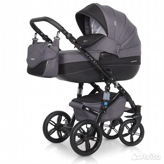 Коляска 2в1 Riko Bruno Natural (черный)