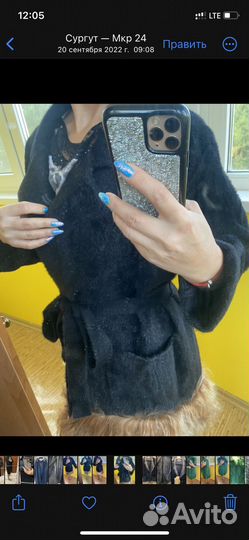 Пальто женское 42 44 с натуральным мехом