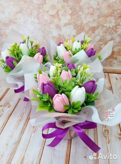Букет тюльпанов из мыла
