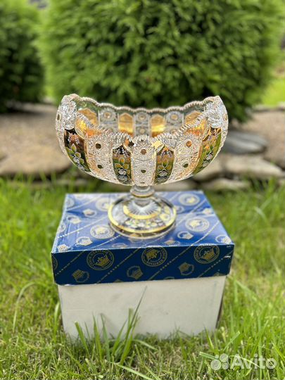 Конфетница ваза для конфет Богемия Макс Кристал