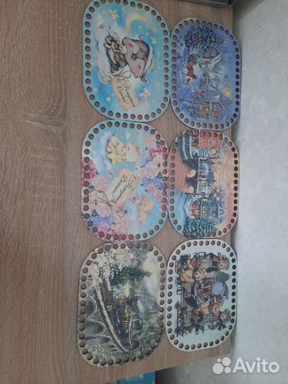 Донышки для корзин, фанера с фотопечатью гравировк