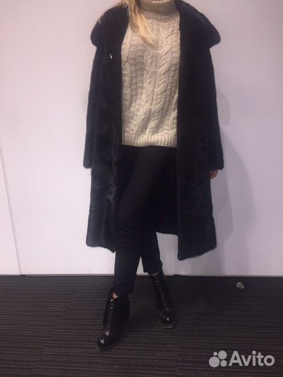 Шуба норковая с капюшоном