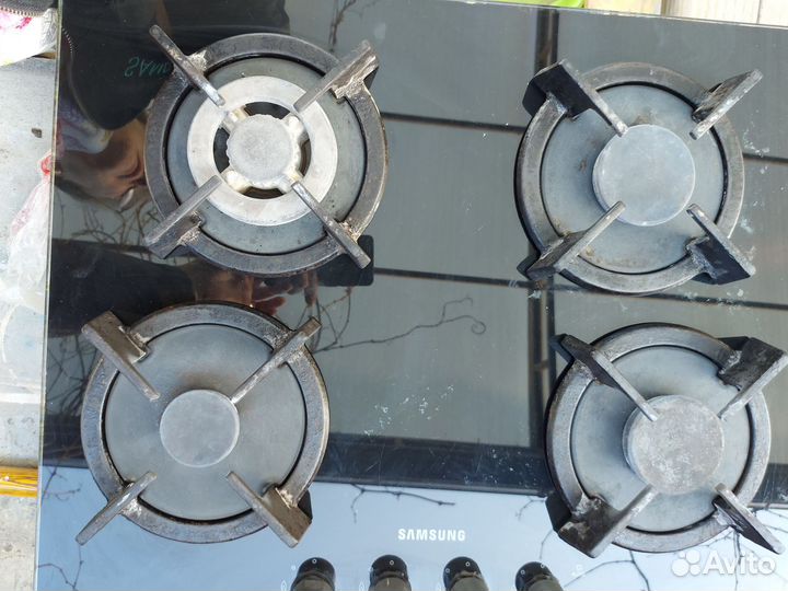 Газовая варочная панель 4 конфорки стекло