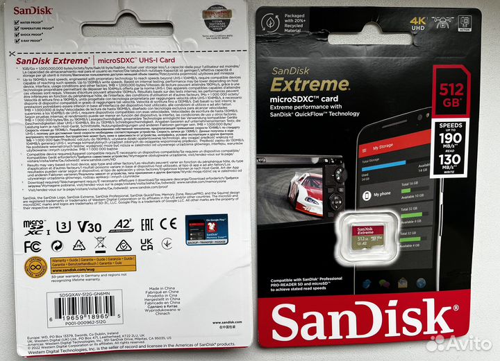 Карта памяти SanDisk Extreme 512 GB