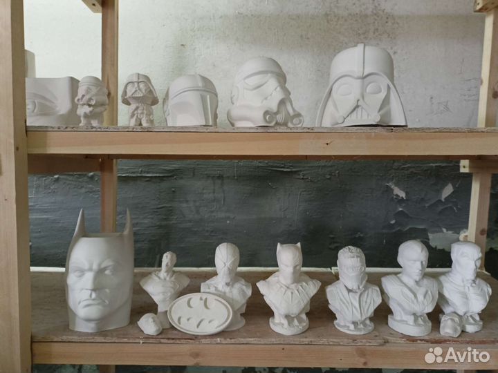 Гипсовые бюсты супергероев