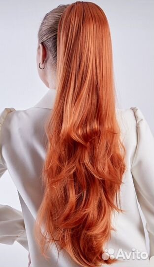 Хвост шиньон рыжий