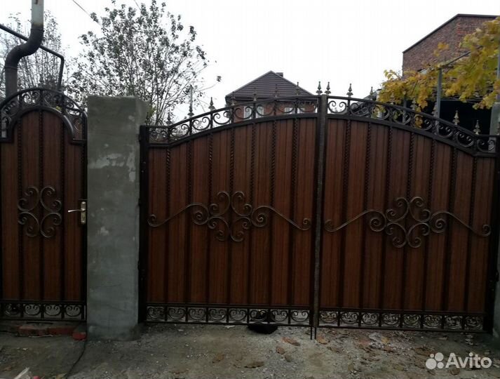 Кованные распашные ворота с установкой