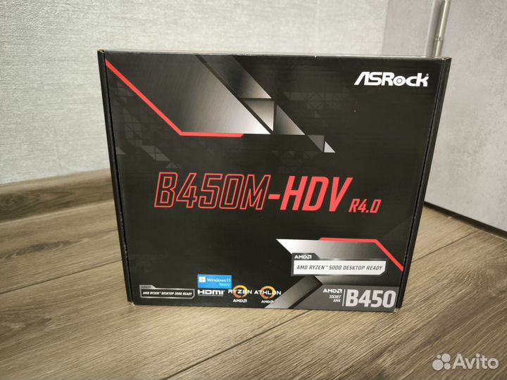 Новая материнская плата asrock B450M-HDV 4.0 (AM4)