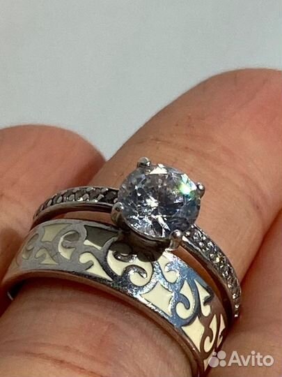 Серебряное кольцо sunlight с эмалью