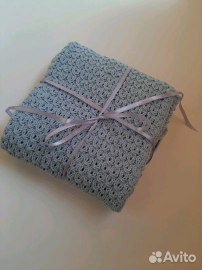 Вязаный детский плед (на выписку)