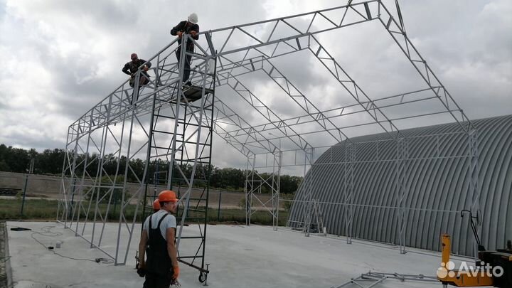 Каркас ангара 15х26 м. с двускатной крышей