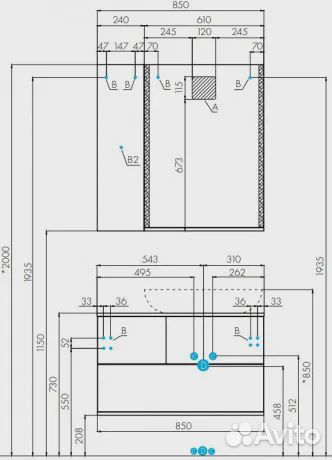 Тумба с раковиной aquaton (Акватон) 1a2472k0teka0