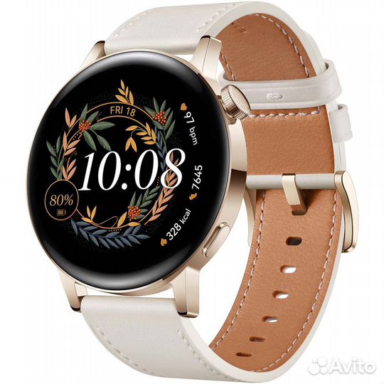 Смарт часы huawei watch gt 3 MIL-B19 White Leather