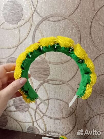 Ободочек с одуванчиками ручной работы