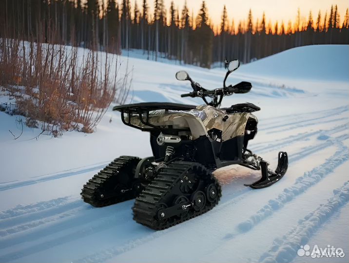 Квадроцикл-Снегоход Motax Grizlik Snow 125 зеленый