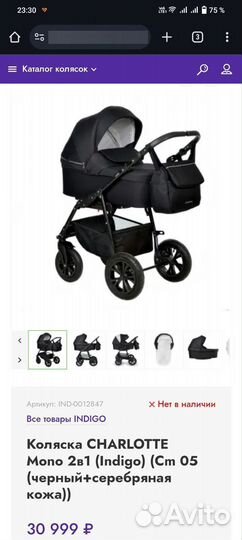 Коляска Indigo charlotte 2 в 1