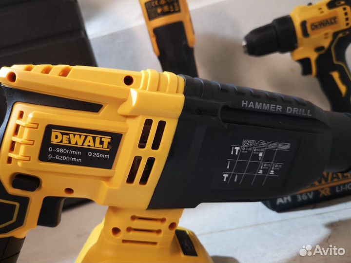 Шуруповёрт+перфоратор+ушм 125 DeWalt