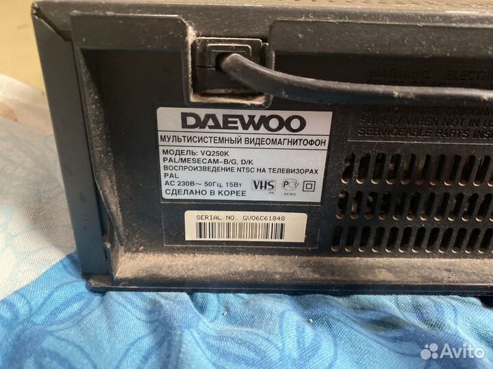 Видеомагнитофон daewoo