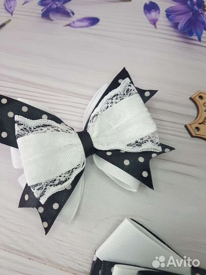 Набор бантики и галстук ручной работы