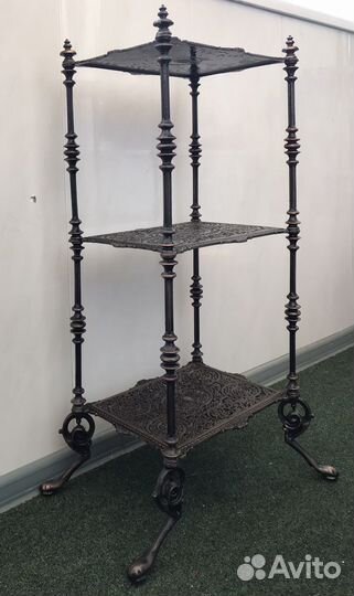 Этажерка винтажная, трехярусная, ажурная