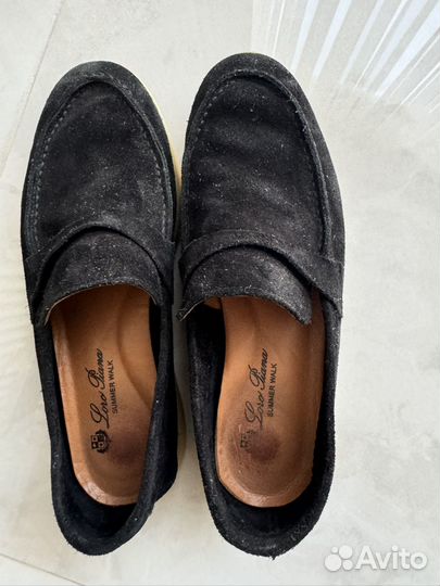 Лоферы Loro Piana черные на р. 36,5