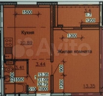 Квартира-студия, 32,8 м², 4/10 эт.