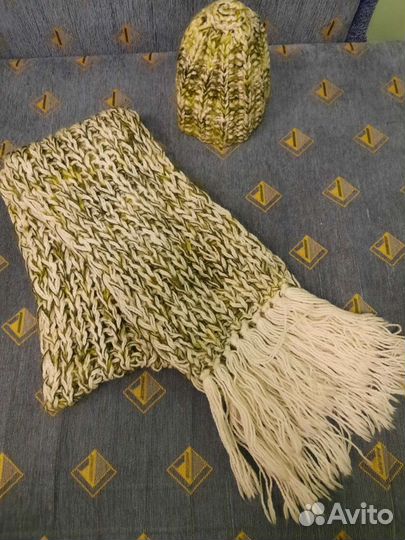 Комплект шапка+длинный шарф на девочку