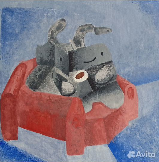 Картины Диптих обычный заяц и кубический заяц